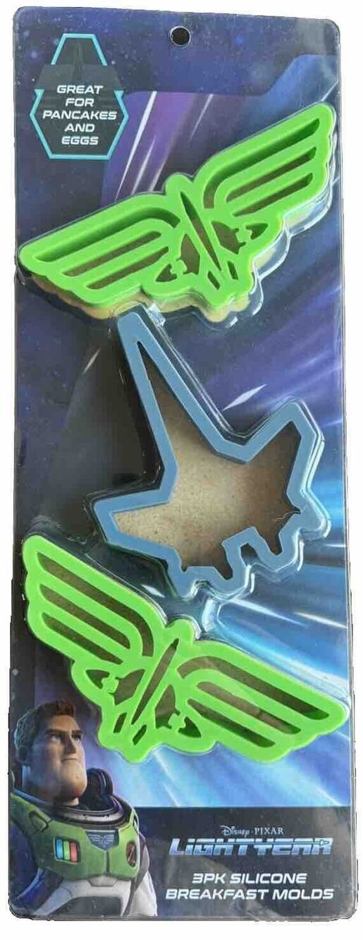 Disney Pixar Buzz Lightyear 3 Pack Silicone Breakfast Molds, New Unopened